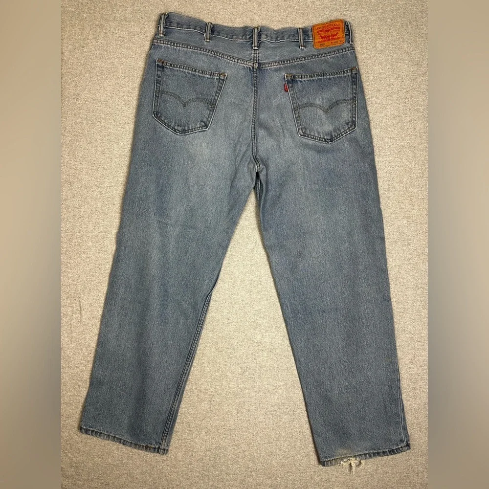 Levis 550 Jeans Mens 40x30 Blue Relaxed Fit Tapered Leg‎ Distressed Denim Pants